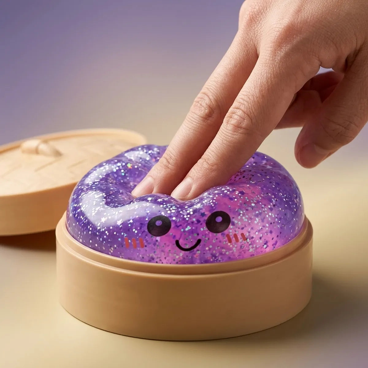 Dreamy Purple Glitter Dumpling Squishy — squishy dumpling toy