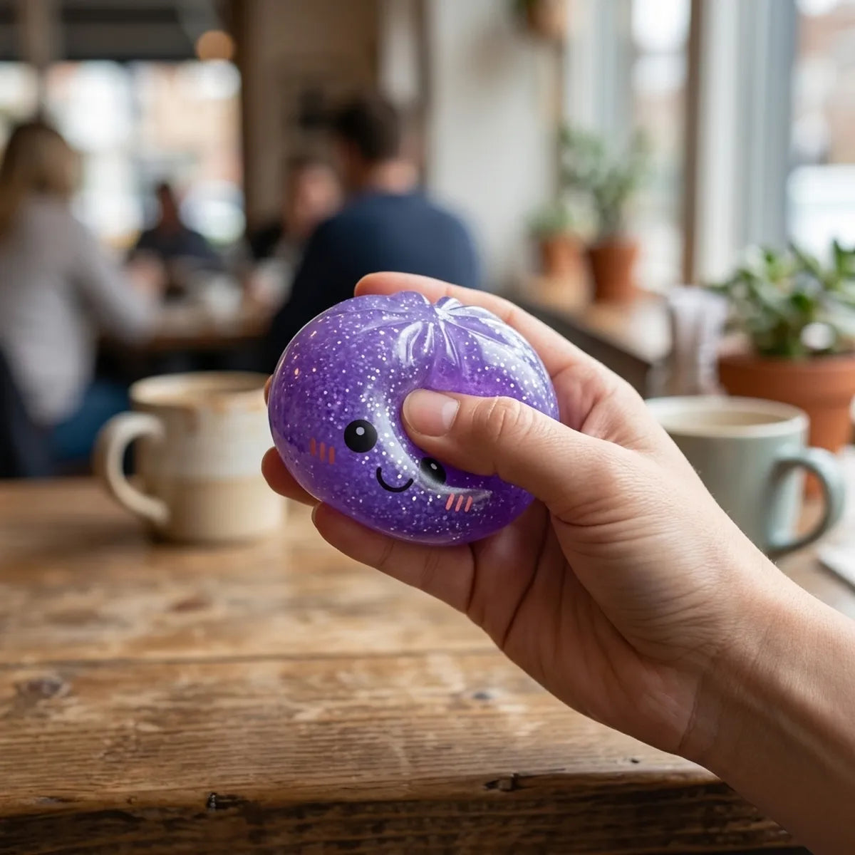 Dreamy Purple Glitter Dumpling Squishy — squishy dumpling toy
