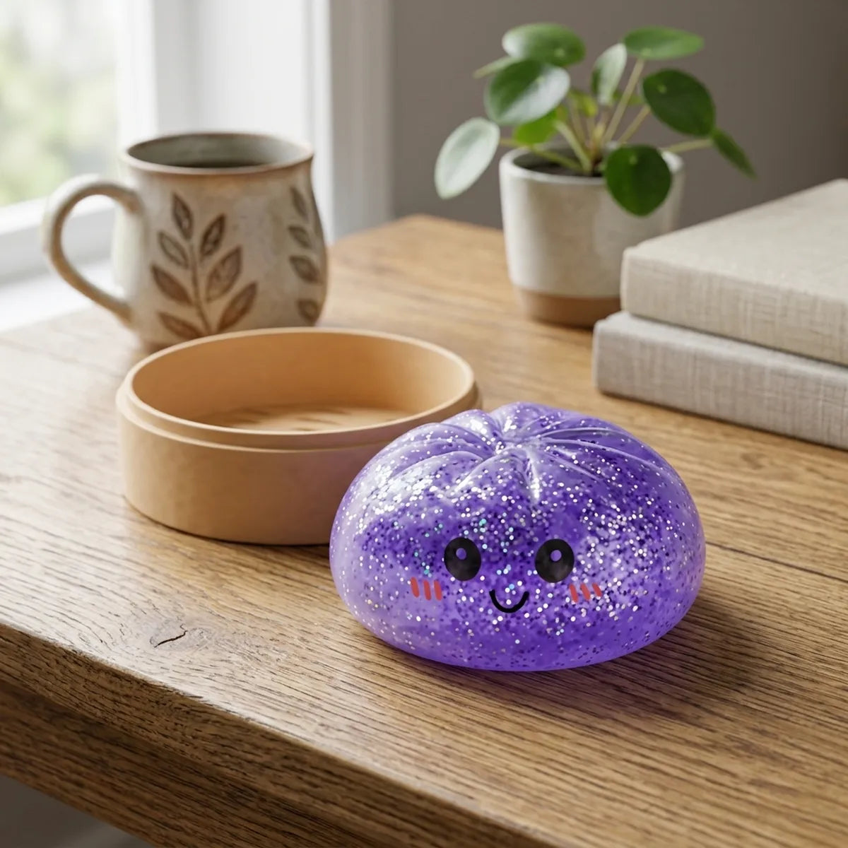 Dreamy Purple Glitter Dumpling Squishy — squishy dumpling toy