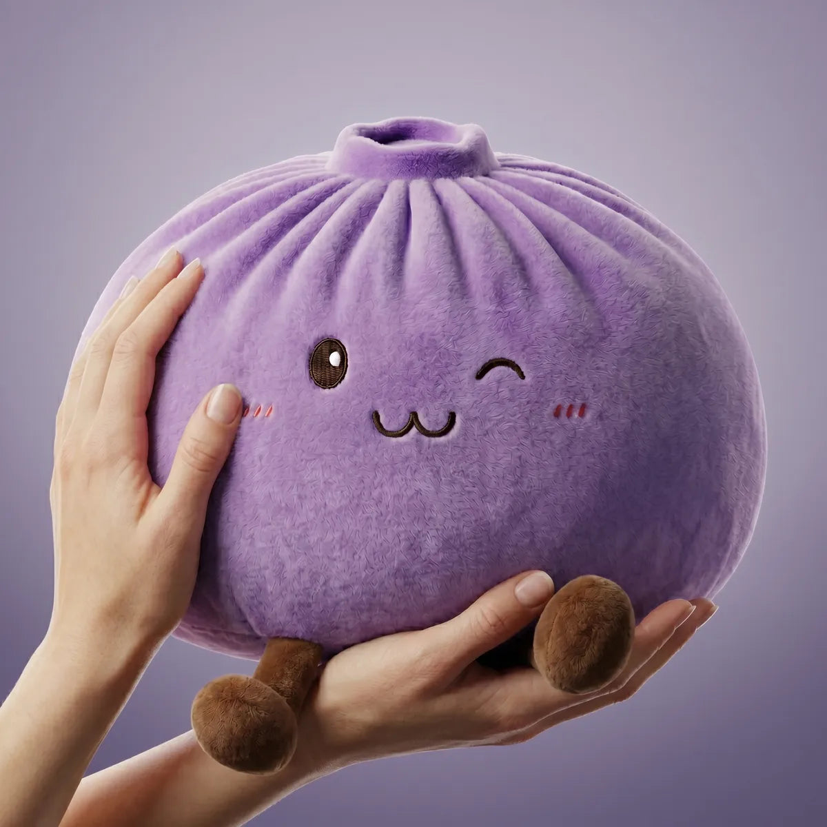Snuggly Purple Large Dumpling Squishy Toy — squishy dumpling toy