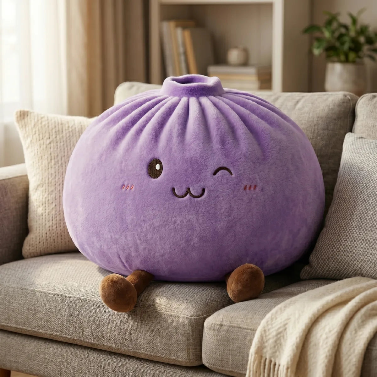 Snuggly Purple Large Dumpling Squishy Toy — squishy dumpling toy
