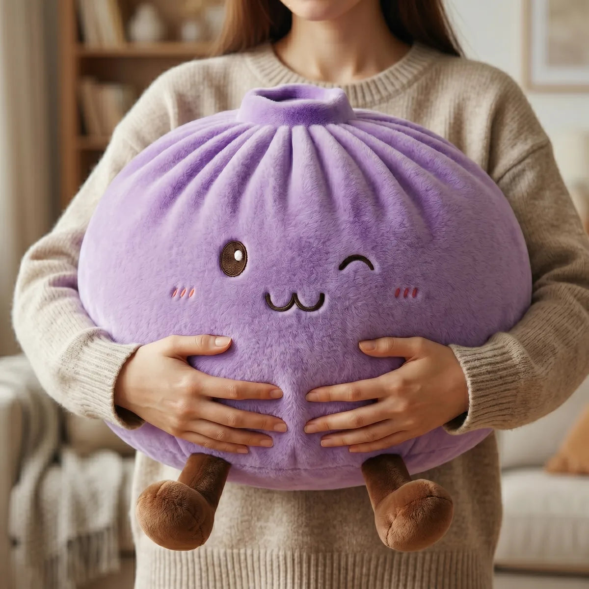 Snuggly Purple Large Dumpling Squishy Toy — squishy dumpling toy