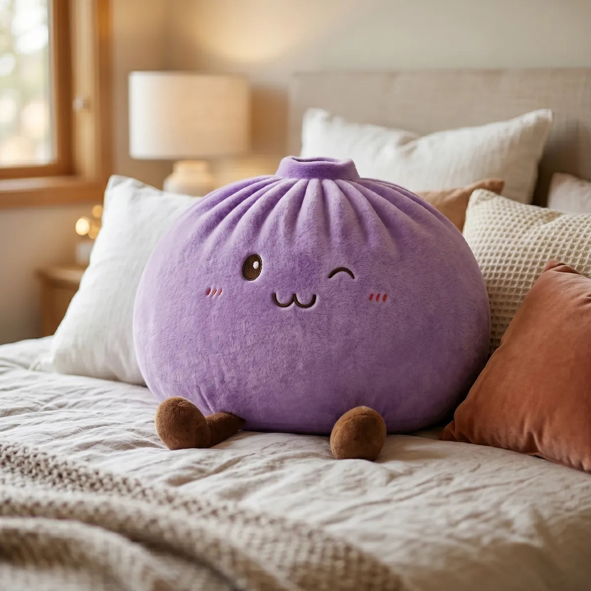 Snuggly Purple Large Dumpling Squishy Toy — squishy dumpling toy