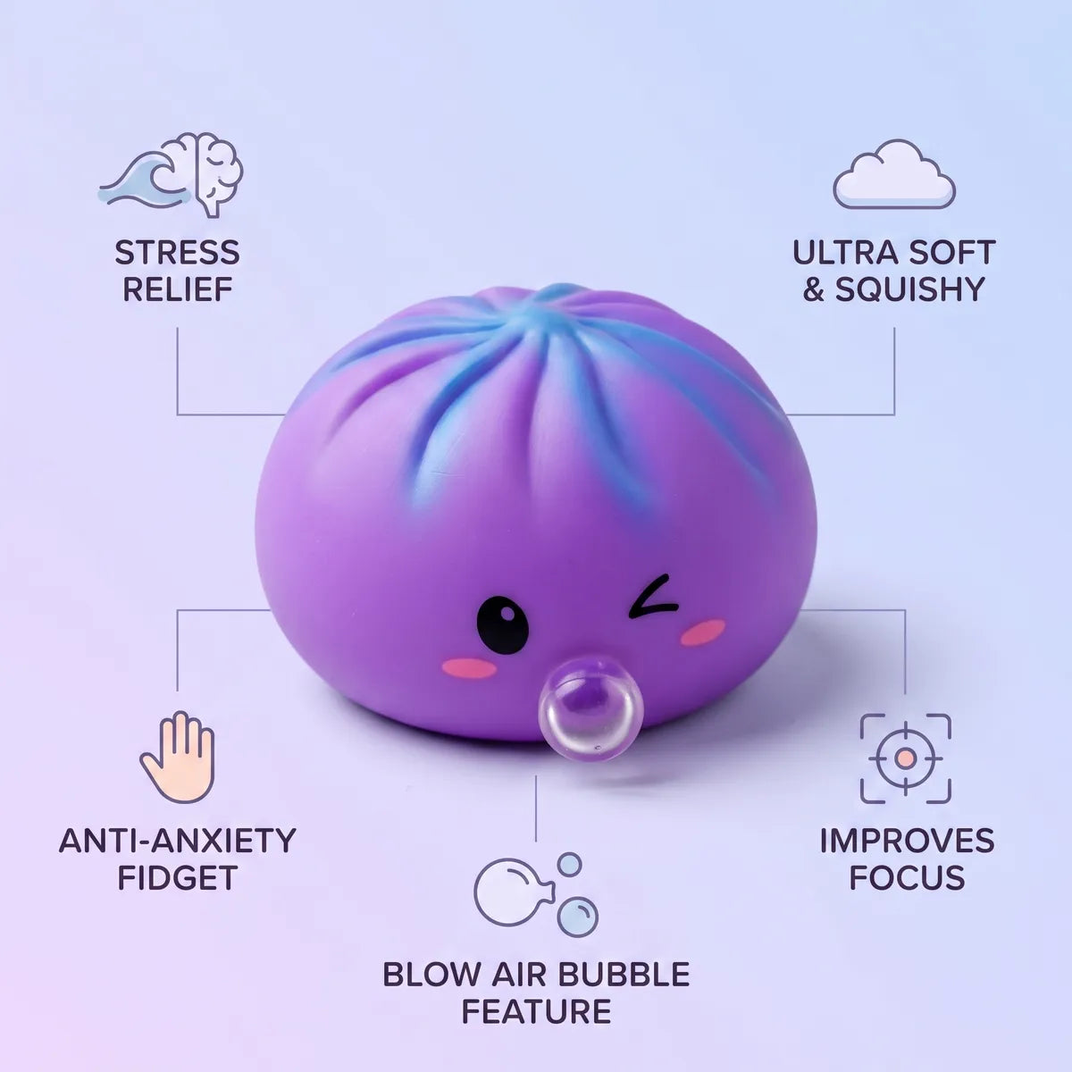 Cosmic Purple Rare Blow Dumpling Squishy — squishy dumpling toy