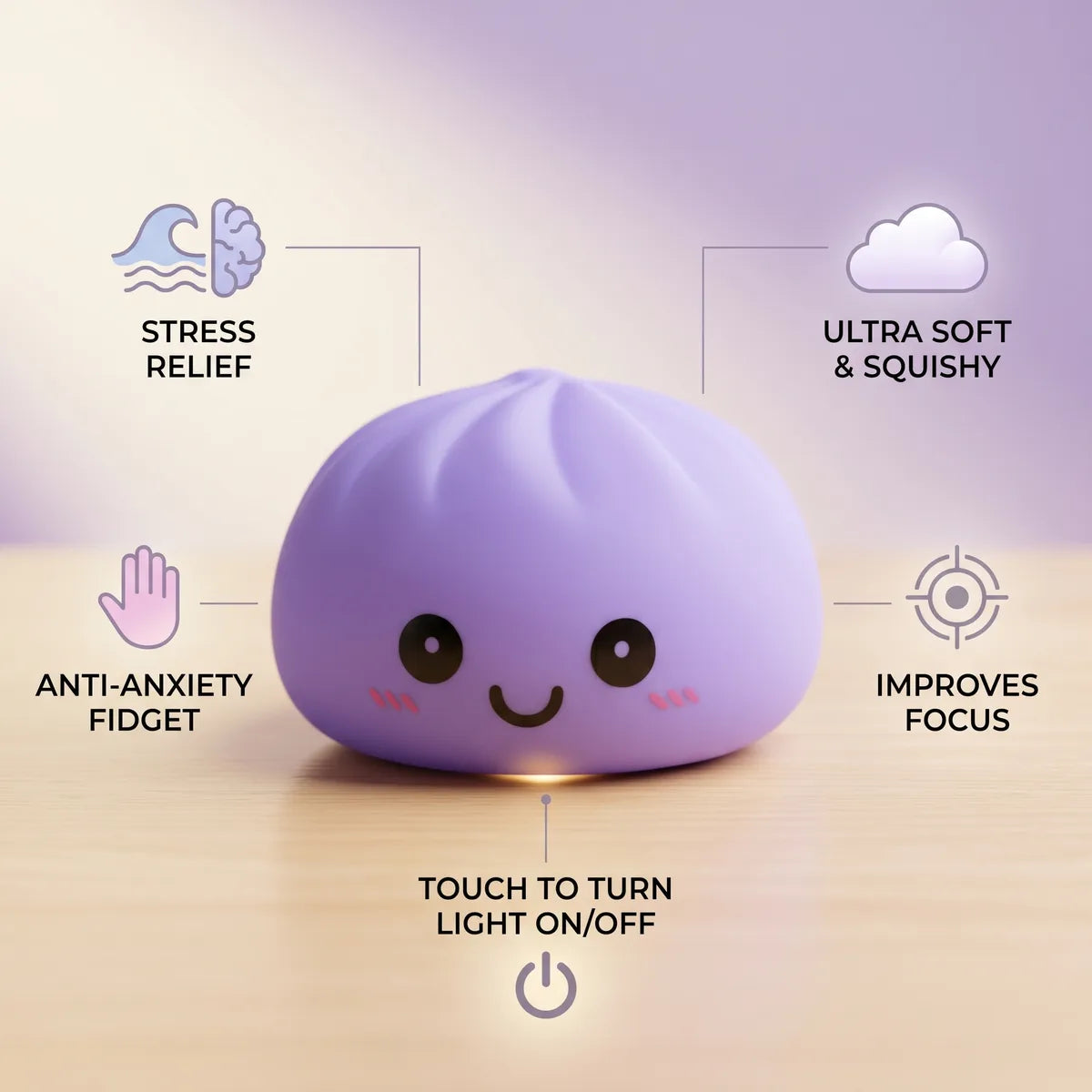 Twilight Purple Squishy Dumpling Light — squishy dumpling toy