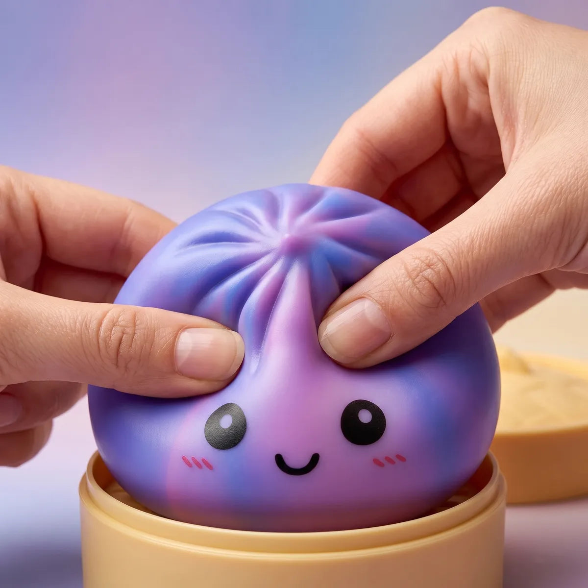 Dreamy Purple Tie Dye Dumpling Squishy — squishy dumpling toy