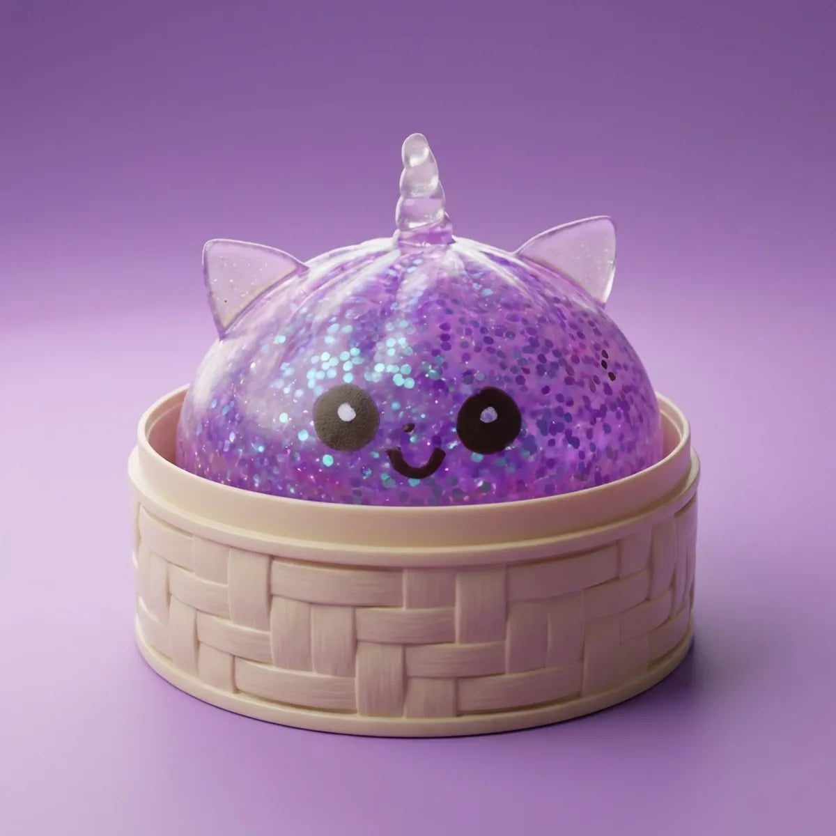 Mystic Purple Unicorn Glitter Dumpling Squishy — squishy dumpling toy