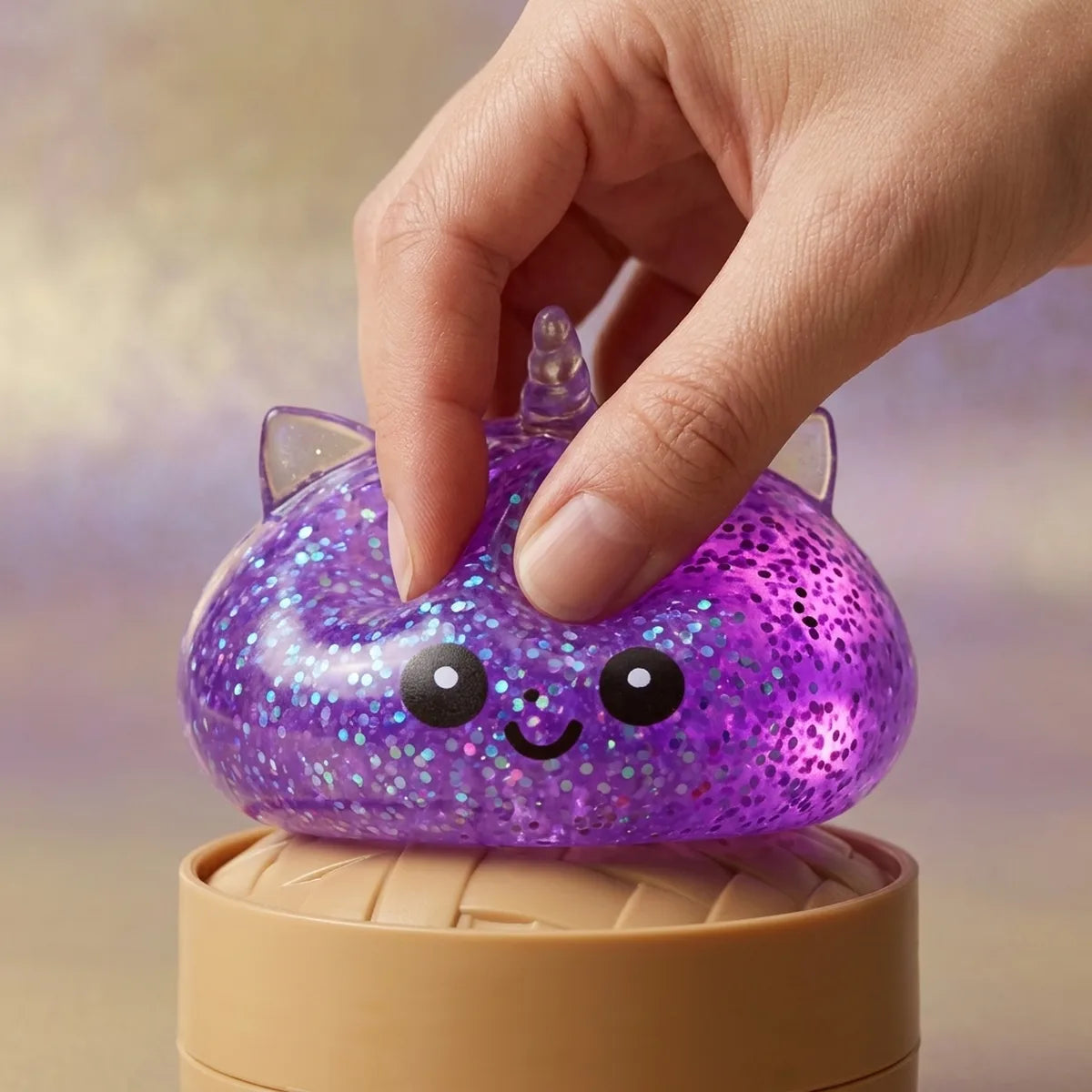 Mystic Purple Unicorn Glitter Dumpling Squishy — squishy dumpling toy
