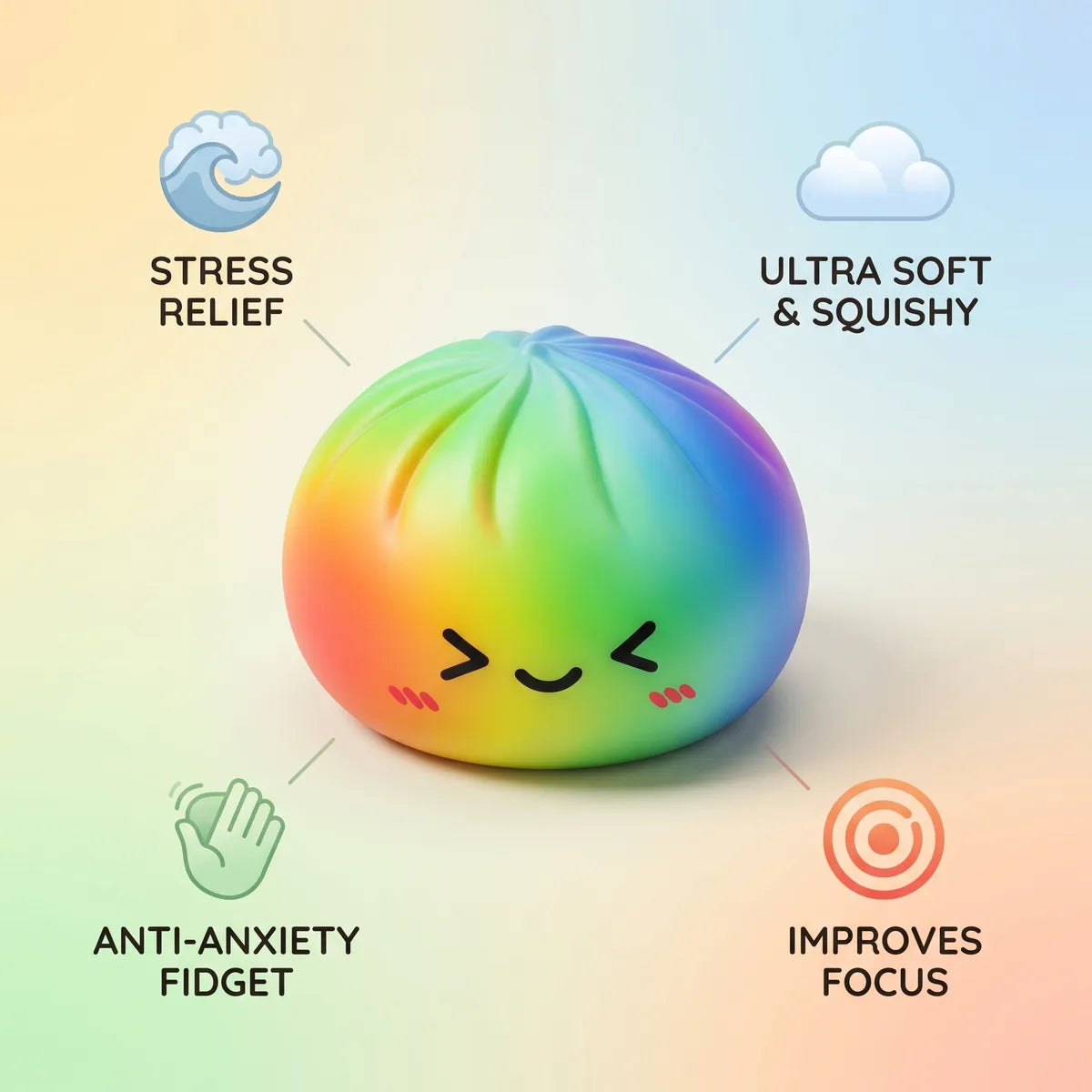 Prism Rainbow Color Dumpling Squishy — squishy dumpling toy