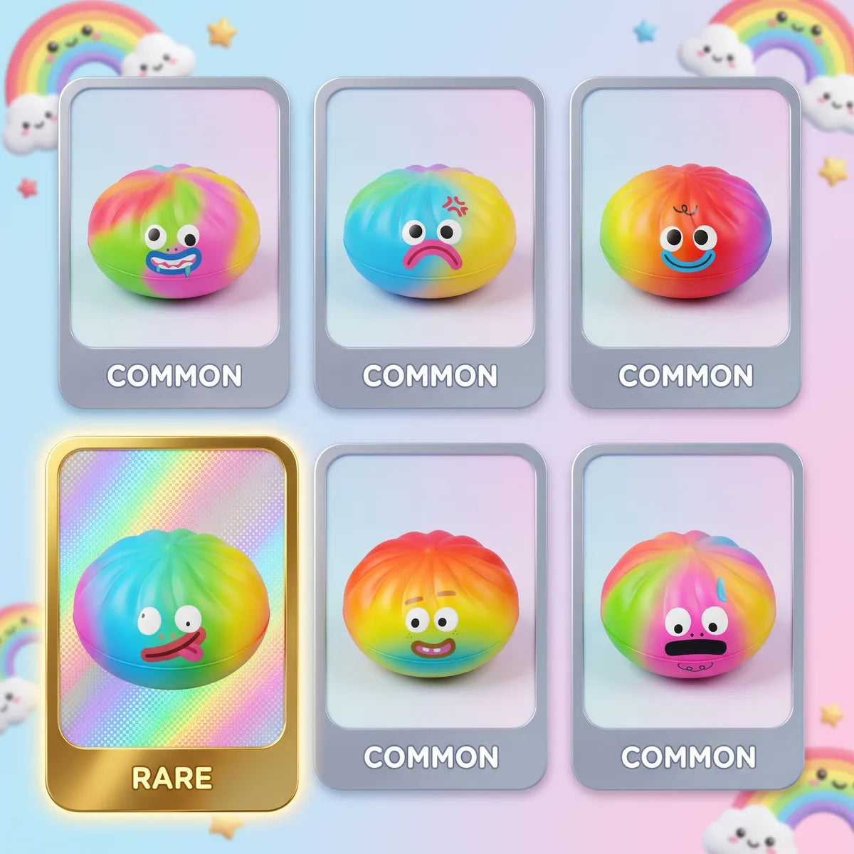 Vibrant Rainbow Mystery Squishy Dumplings — squishy dumpling toy