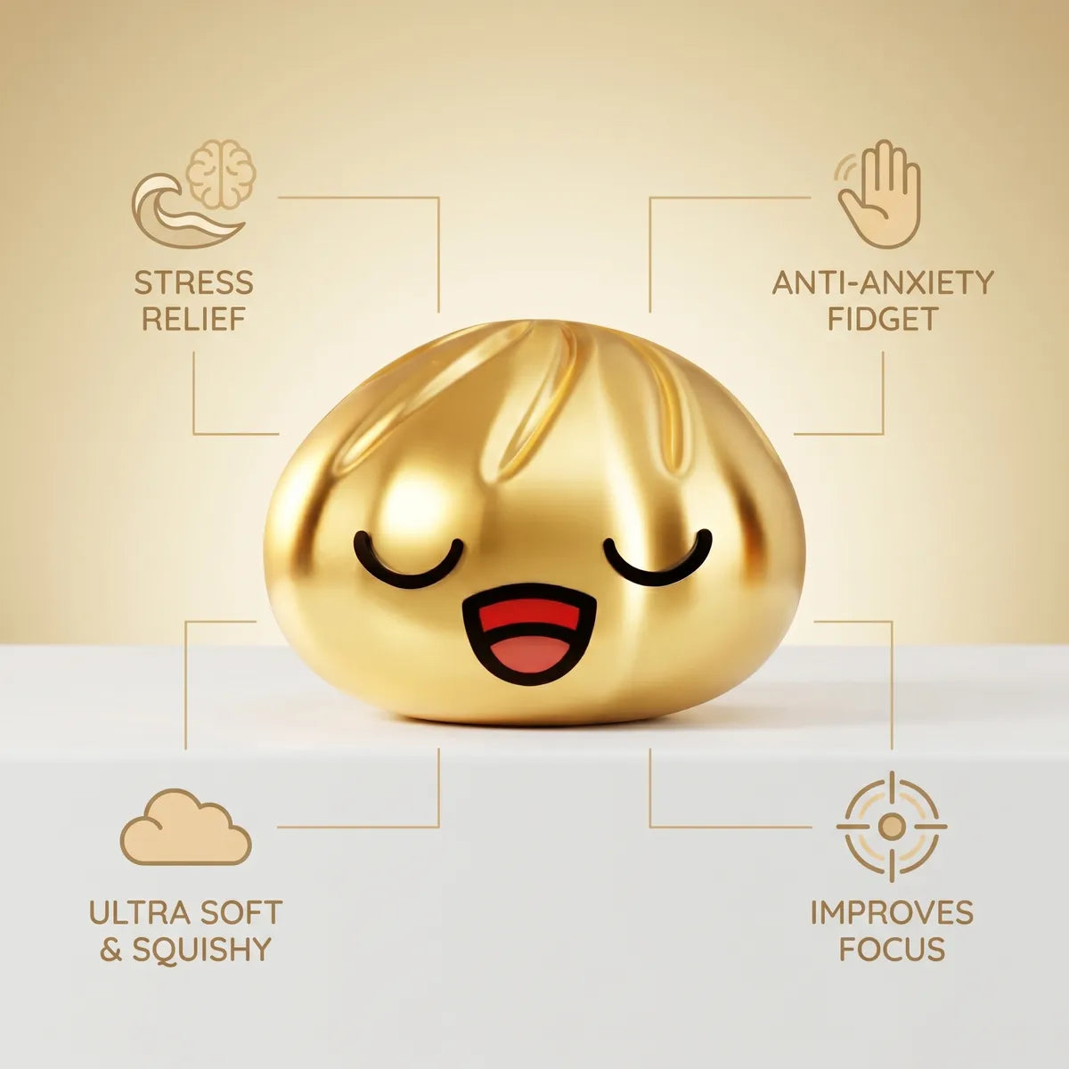 Treasure Rare Gold Dumpling Squishy — squishy dumpling toy