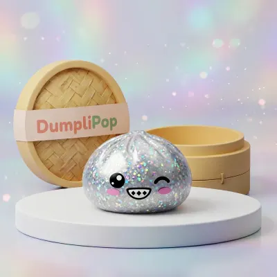 Shimmer Rare Silver Dumpling Squishy — squishy dumpling toy