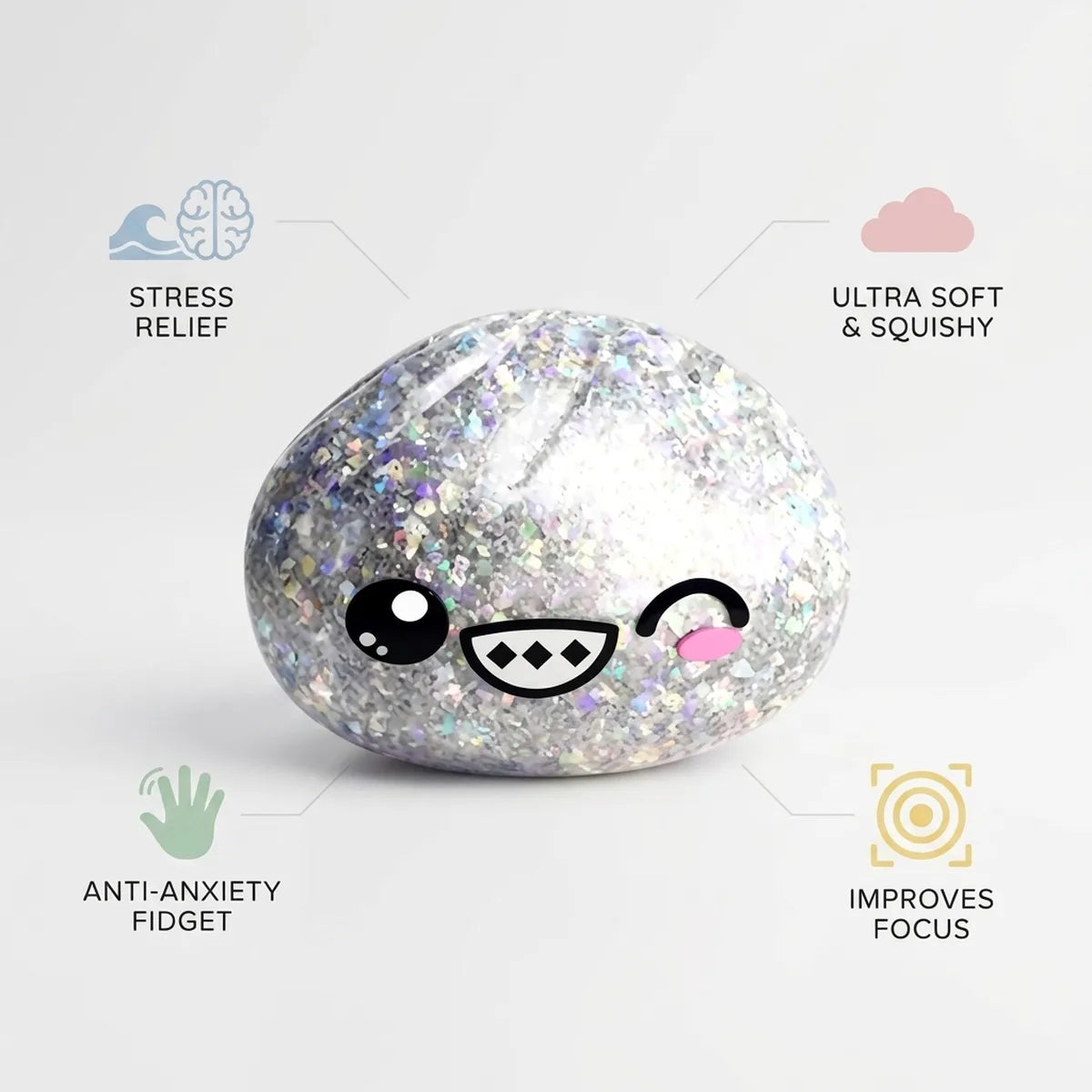Shimmer Rare Silver Dumpling Squishy — squishy dumpling toy