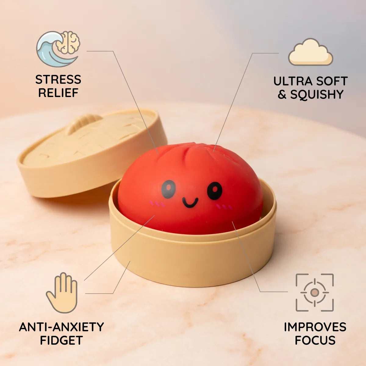Cherry Red Dumpling Squishy — squishy dumpling toy
