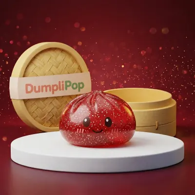 Lucky Red Glitter Dumpling Squishy — squishy dumpling toy