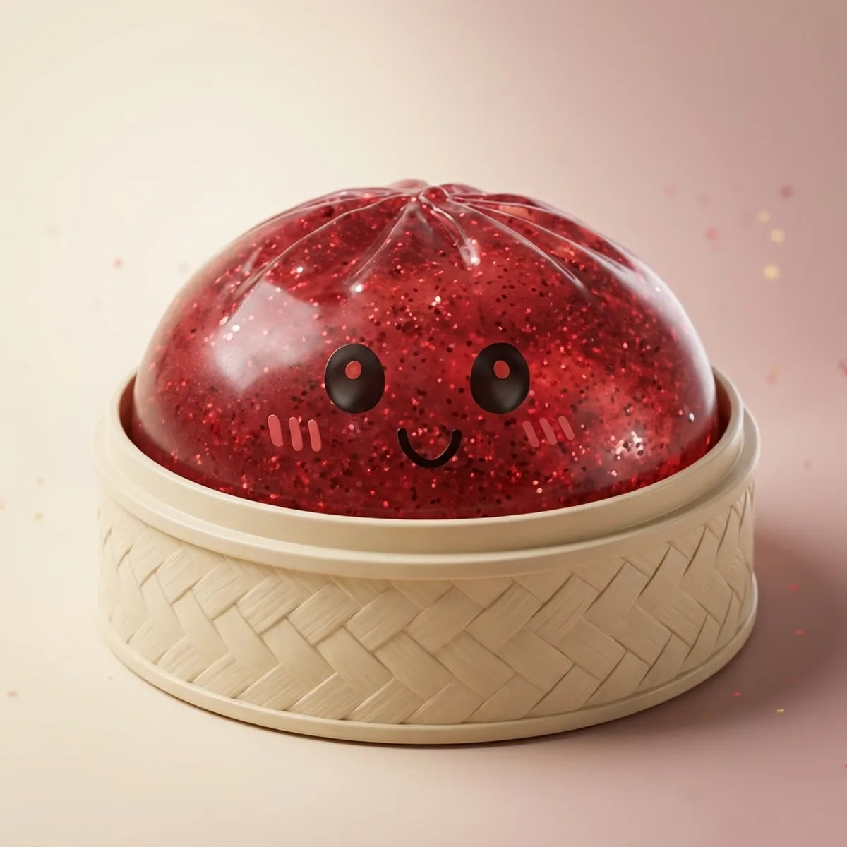 Lucky Red Glitter Dumpling Squishy — squishy dumpling toy