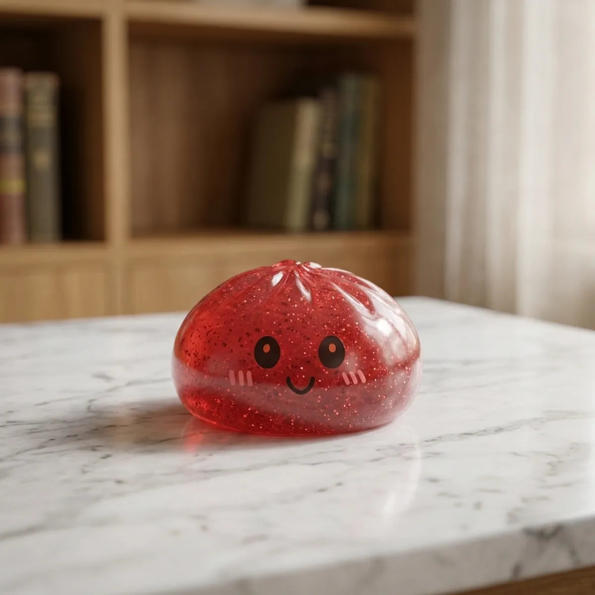 Lucky Red Glitter Dumpling Squishy — squishy dumpling toy