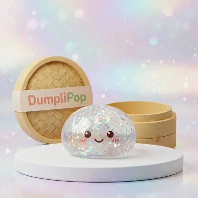 Shiny Silver Glitter Dumpling Squishy — squishy dumpling toy