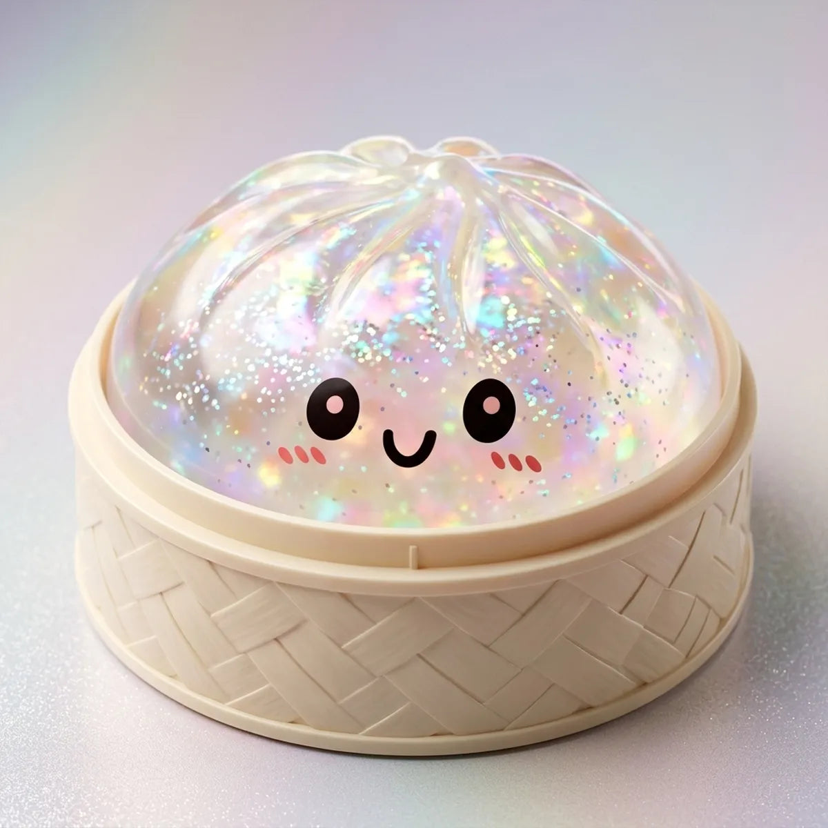 Shiny Silver Glitter Dumpling Squishy — squishy dumpling toy