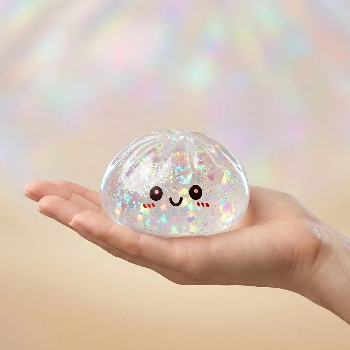 Shiny Silver Glitter Dumpling Squishy — squishy dumpling toy