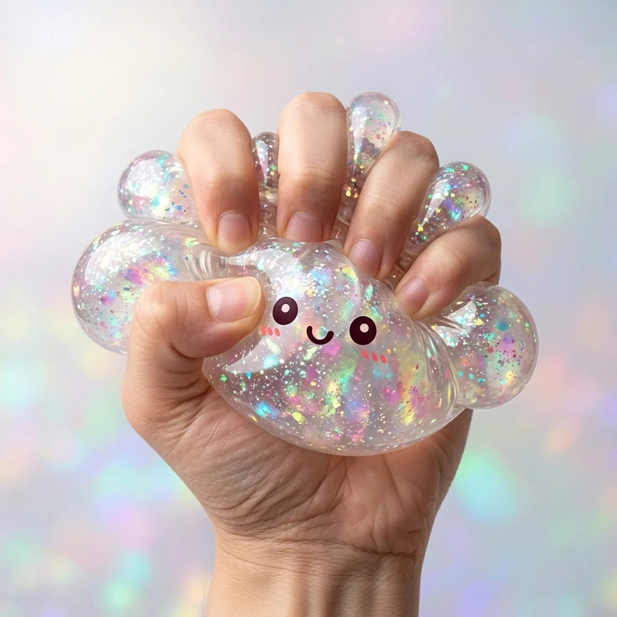 Shiny Silver Glitter Dumpling Squishy — squishy dumpling toy