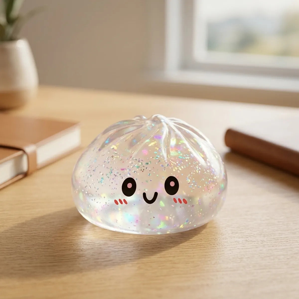 Shiny Silver Glitter Dumpling Squishy — squishy dumpling toy
