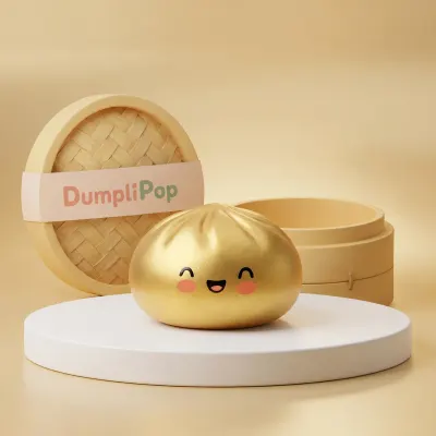 Lucky Golden Dumpling Squishy Bun — squishy dumpling toy