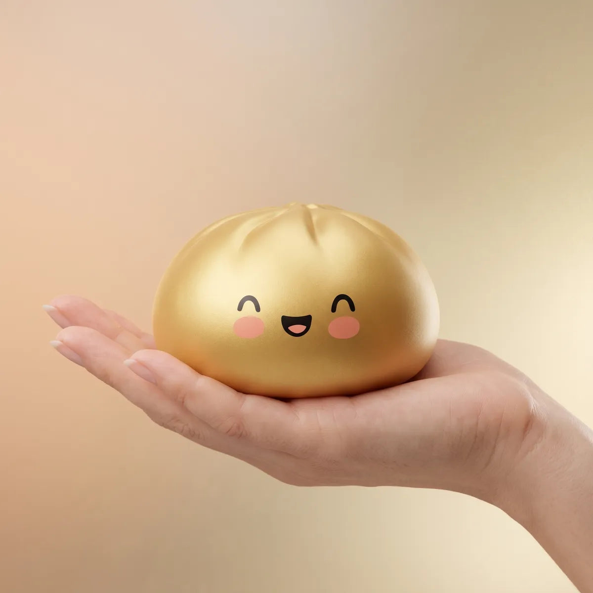 Lucky Golden Dumpling Squishy Bun — squishy dumpling toy
