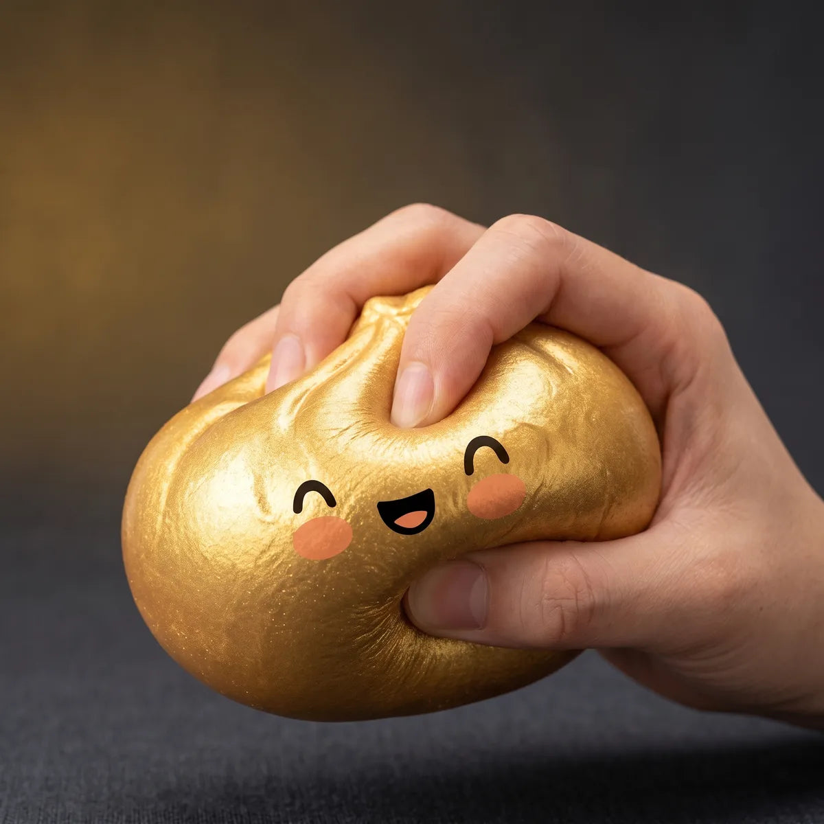 Lucky Golden Dumpling Squishy Bun — squishy dumpling toy