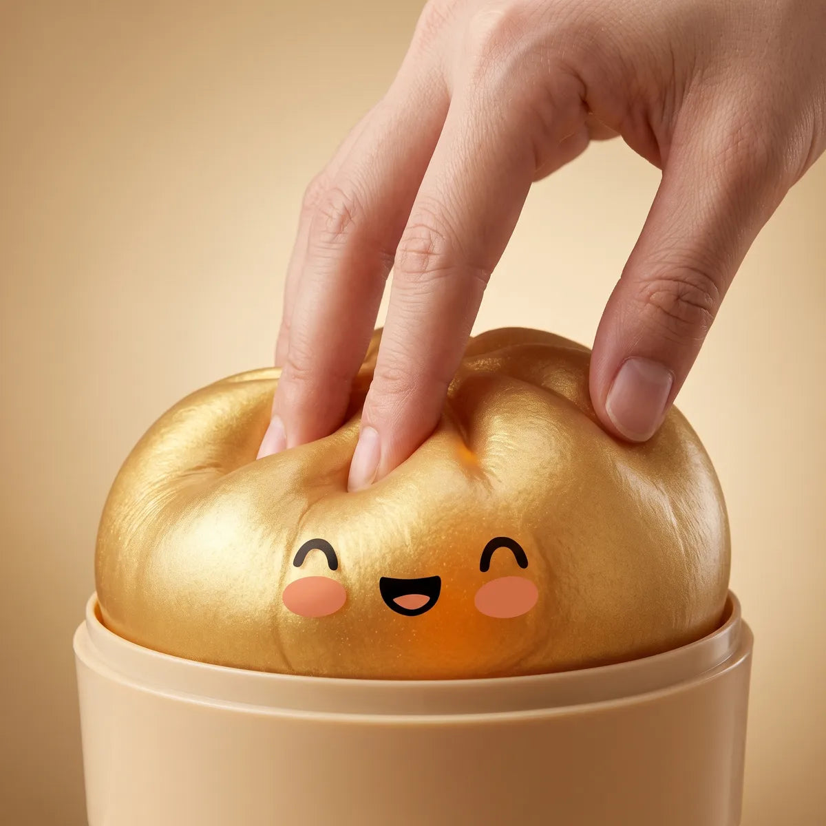 Lucky Golden Dumpling Squishy Bun — squishy dumpling toy