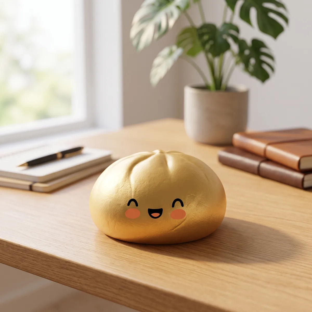 Lucky Golden Dumpling Squishy Bun — squishy dumpling toy