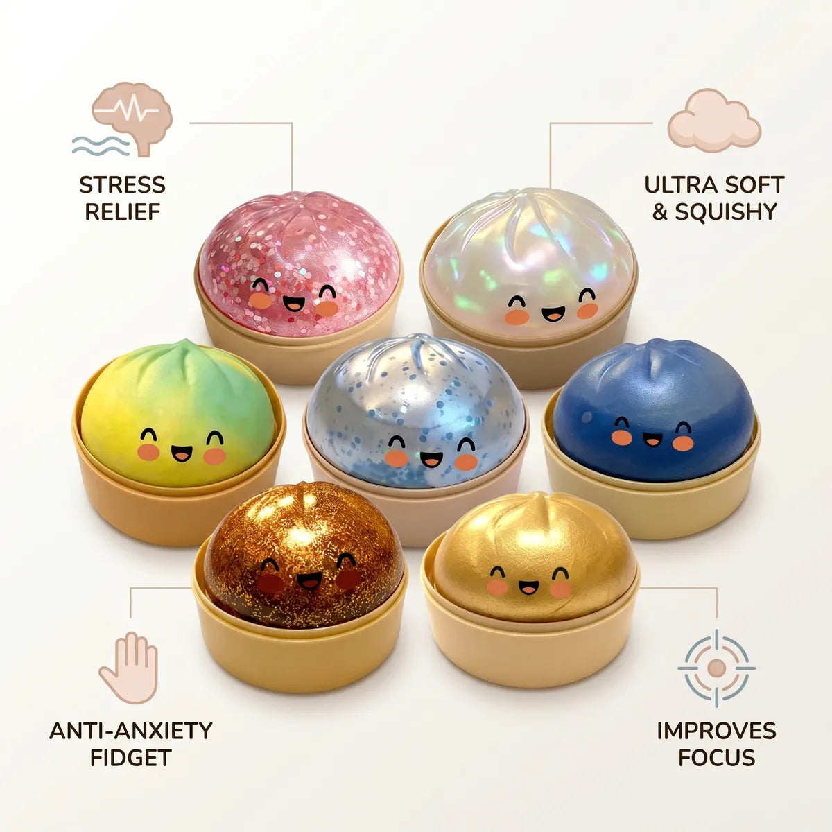 Fluffy Squishy Bun Mystery Dumpling — squishy dumpling toy