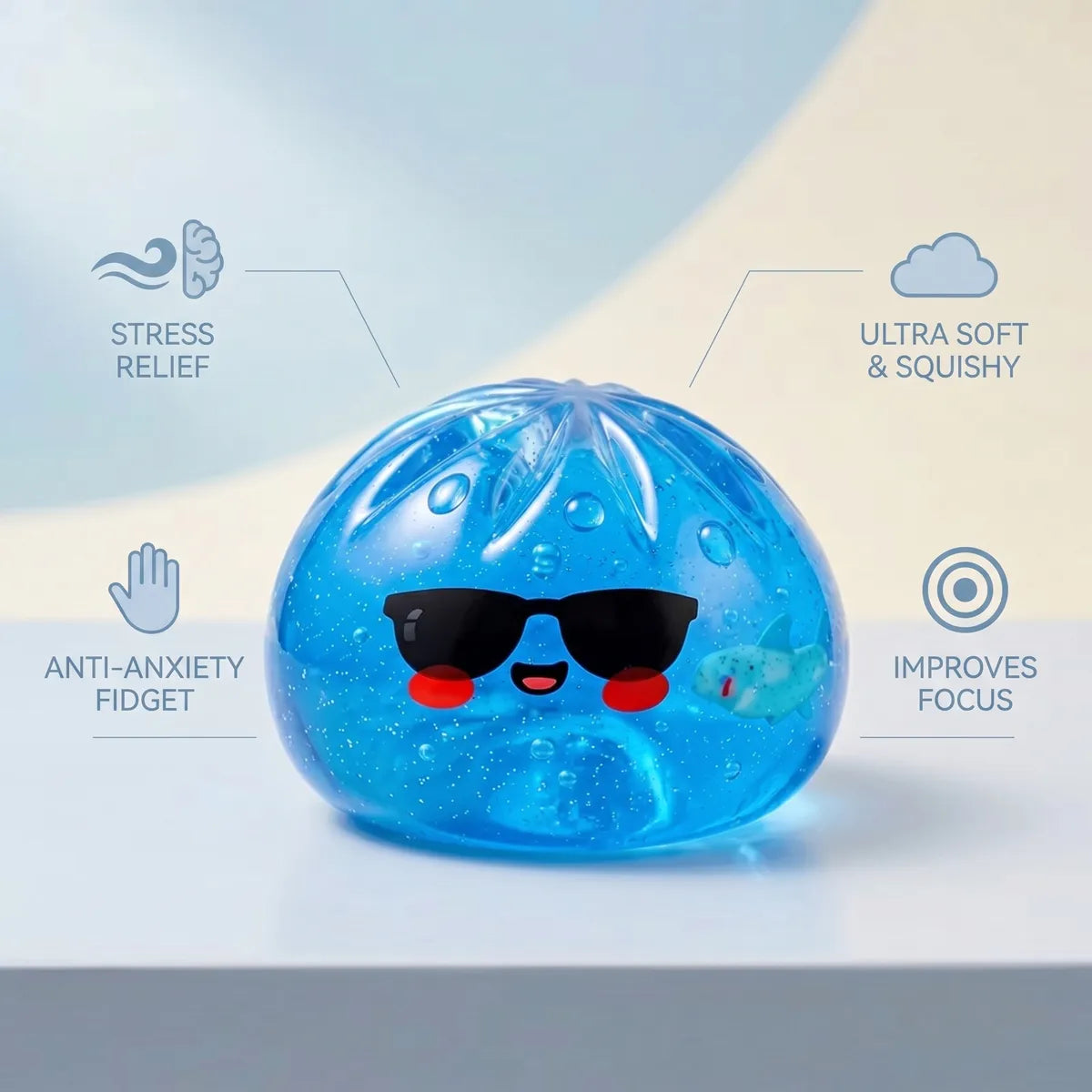 Chill Sunglasses Dumpling Squishy — squishy dumpling toy