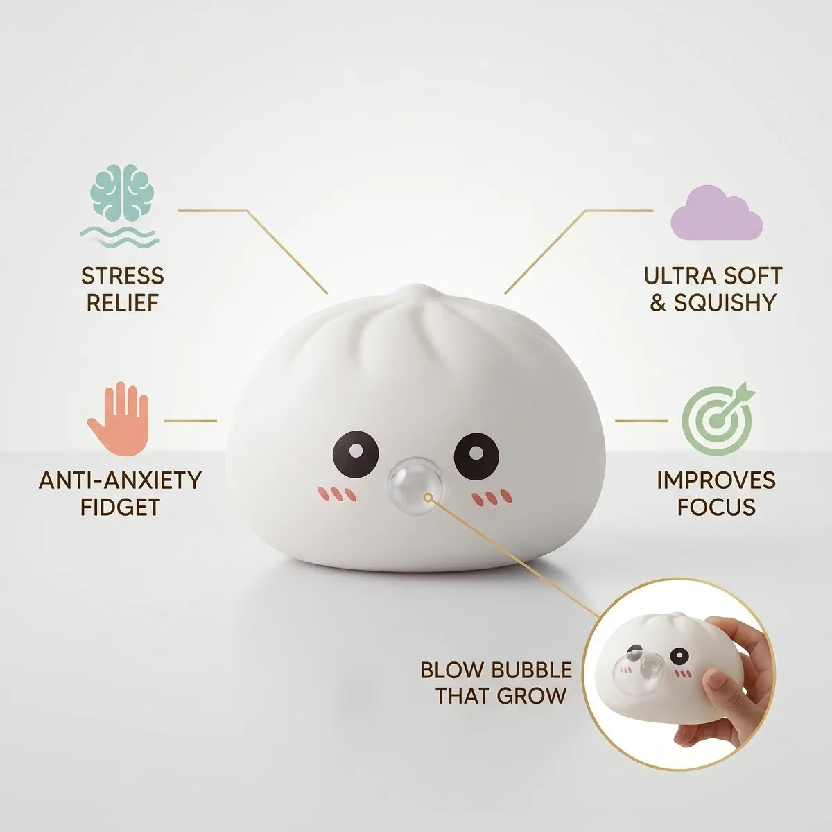 Cloud White Blow Dumpling Squishy — squishy dumpling toy