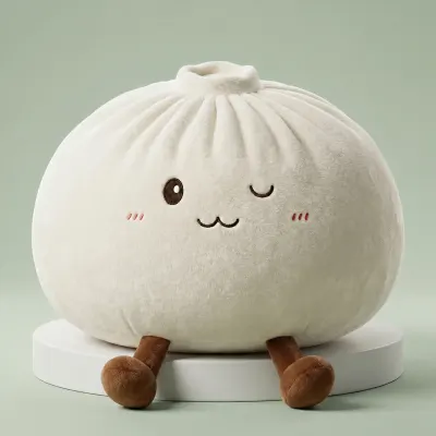 Huggable White Large Dumpling Squishy Toy — squishy dumpling toy
