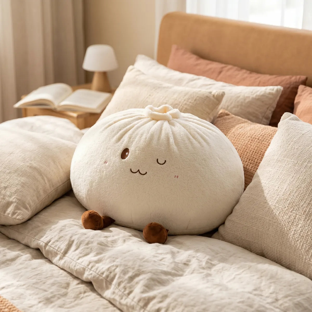 Huggable White Large Dumpling Squishy Toy — squishy dumpling toy