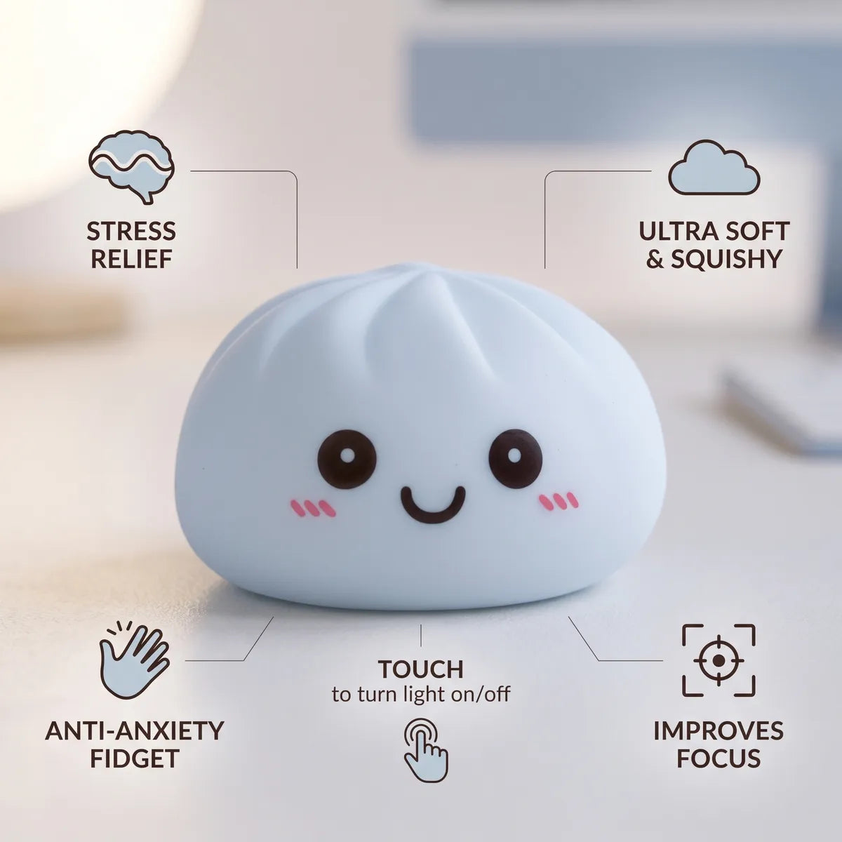 Moonlight White Squishy Dumpling Light — squishy dumpling toy