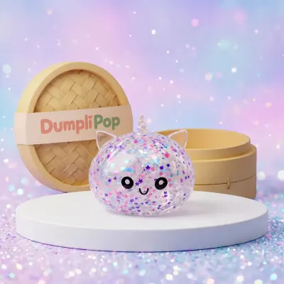 Stardust White Unicorn Sparkle Dumpling Squishy — squishy dumpling toy