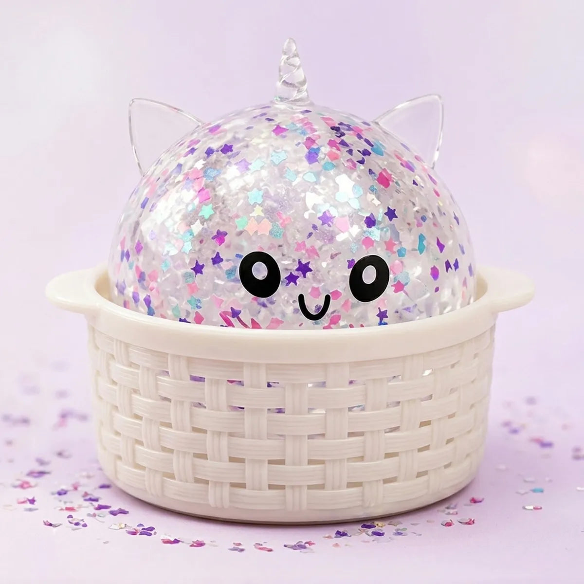 Stardust White Unicorn Sparkle Dumpling Squishy — squishy dumpling toy