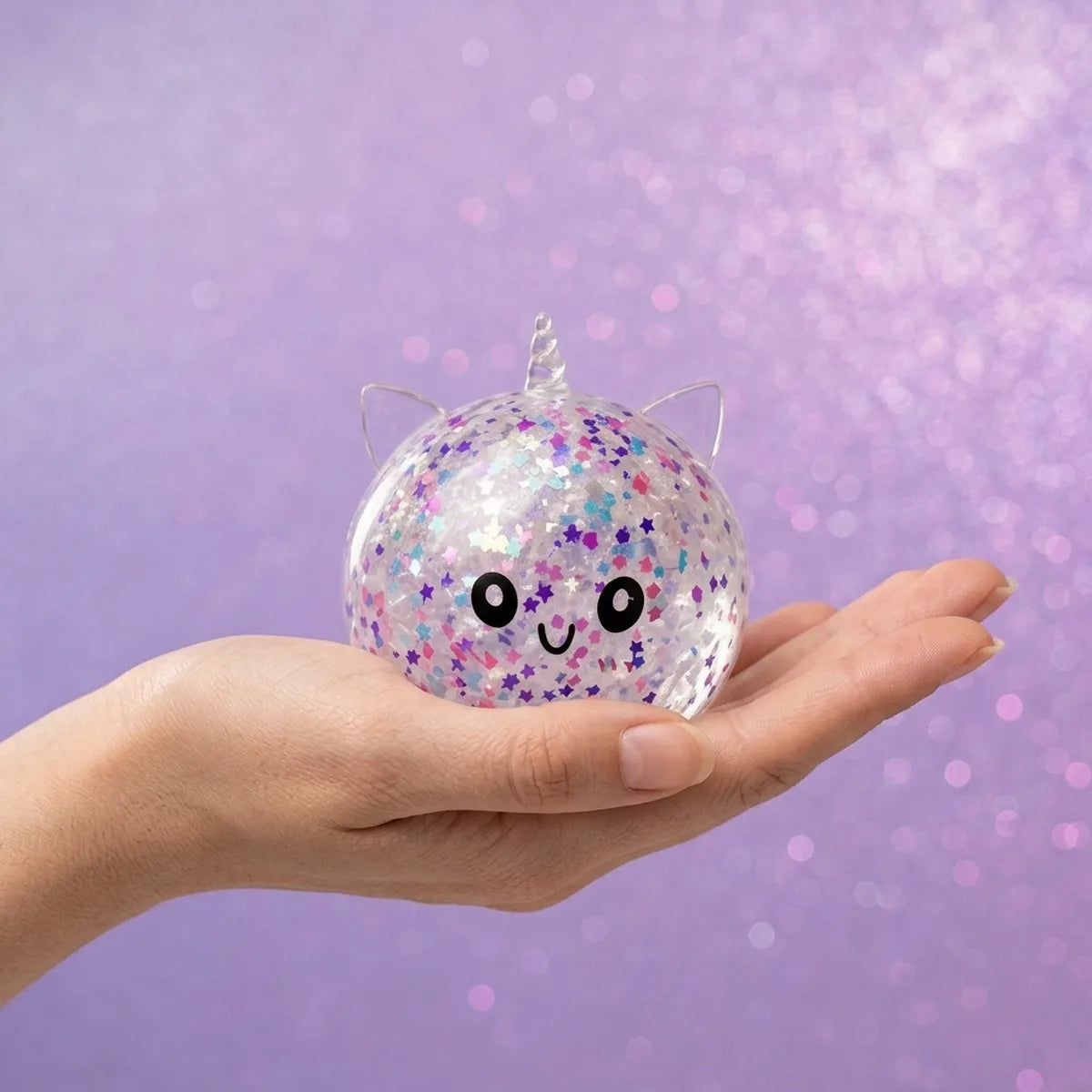 Stardust White Unicorn Sparkle Dumpling Squishy — squishy dumpling toy