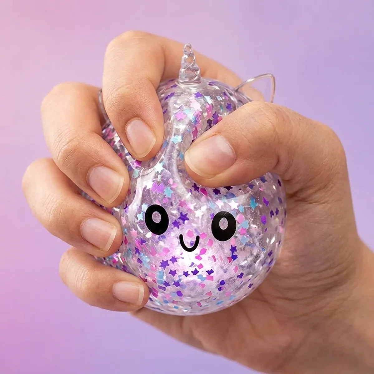 Stardust White Unicorn Sparkle Dumpling Squishy — squishy dumpling toy