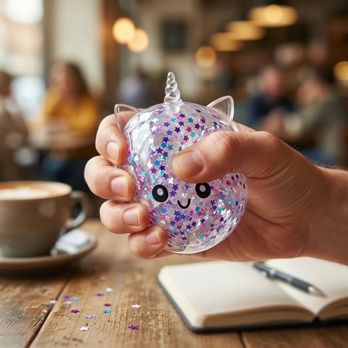 Stardust White Unicorn Sparkle Dumpling Squishy — squishy dumpling toy