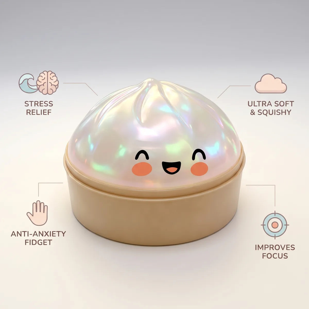 Cloud White Unique Dumpling Squishy — squishy dumpling toy