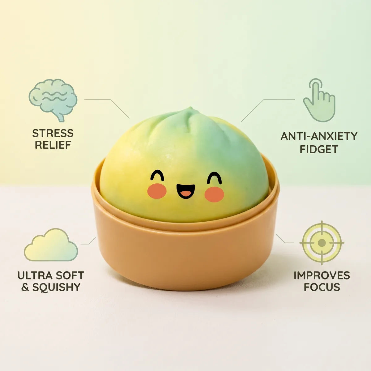 Sunset Yellow Fade Dumpling Squishy — squishy dumpling toy