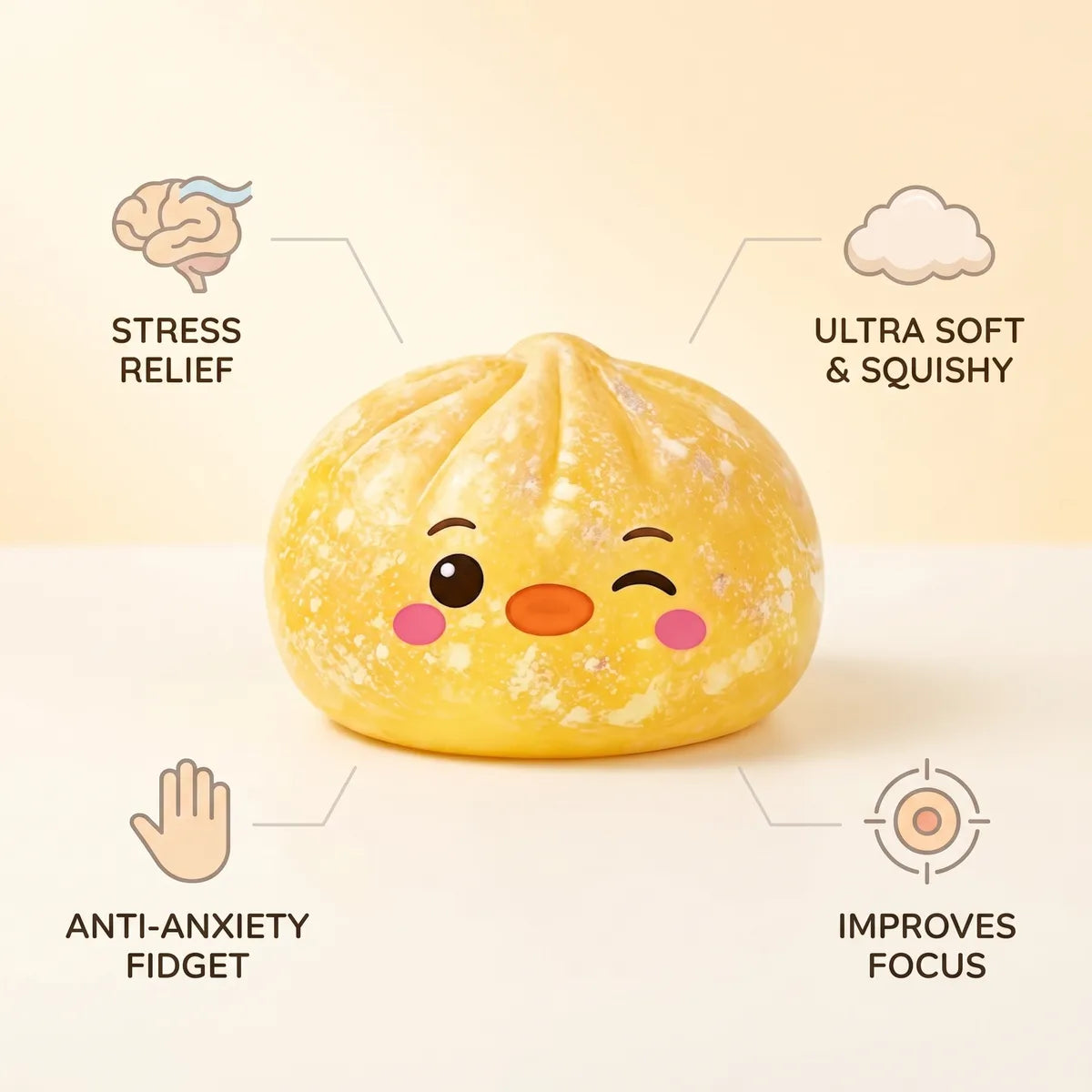 Buttercup Yellow Penguin Dumpling Squishy — squishy dumpling toy