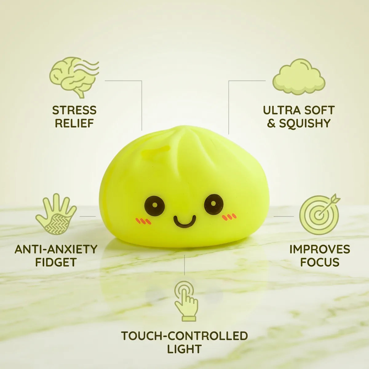 Sunny Yellow Squishy Dumpling Light — squishy dumpling toy