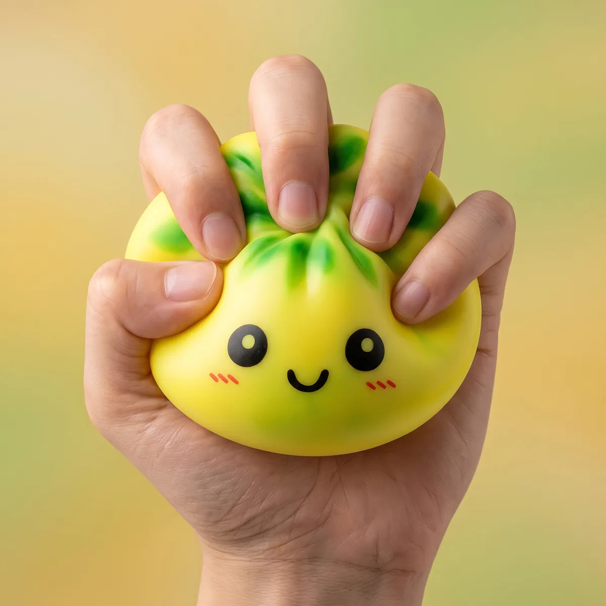 Zesty Yellow Tie Dye Dumpling Squishy — squishy dumpling toy