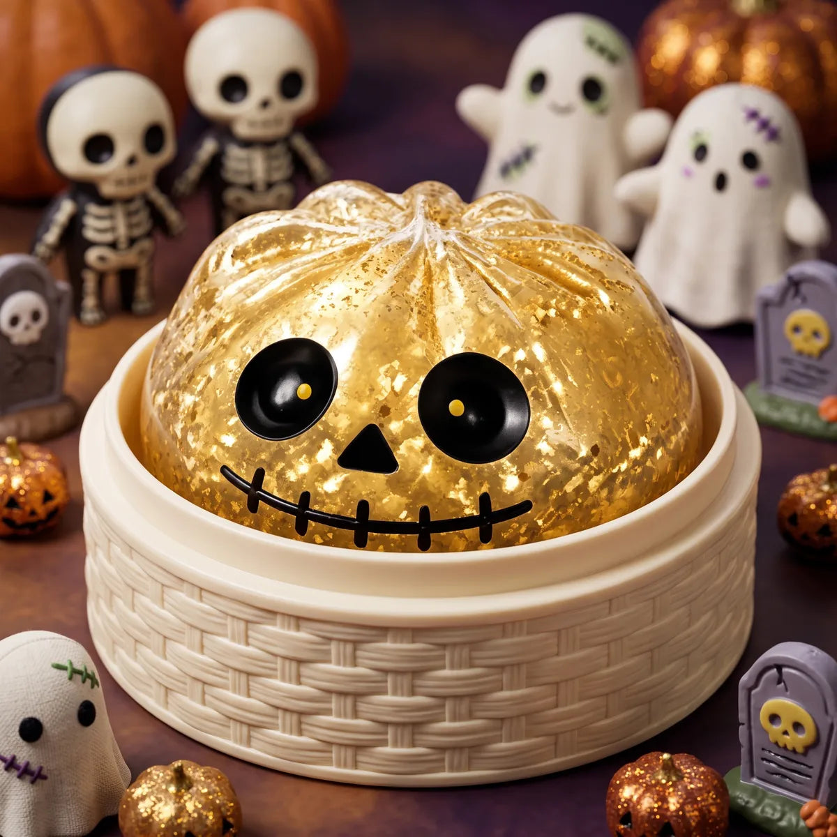 Golden Zombie Halloween Dumpling Squishy — squishy dumpling toy
