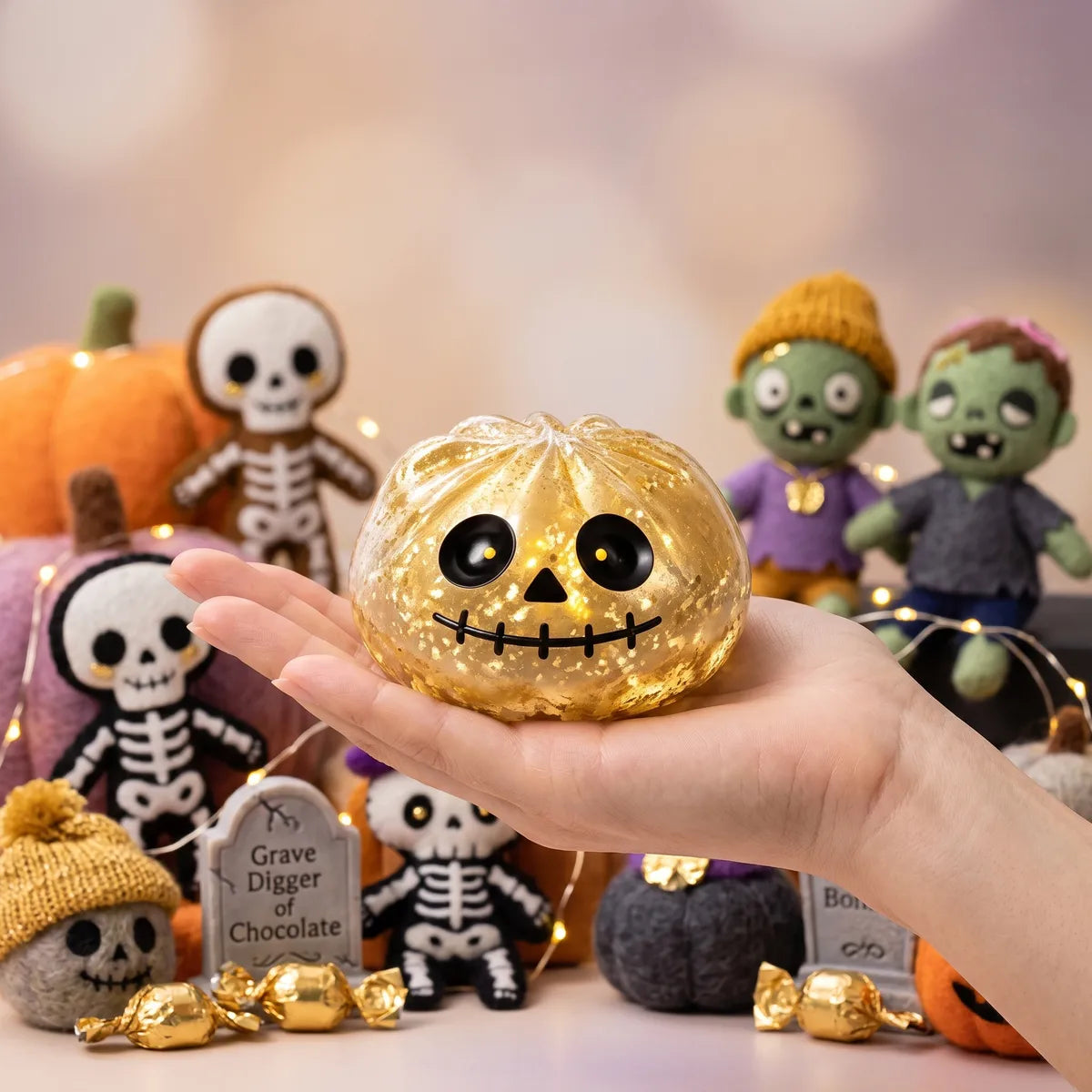 Golden Zombie Halloween Dumpling Squishy — squishy dumpling toy