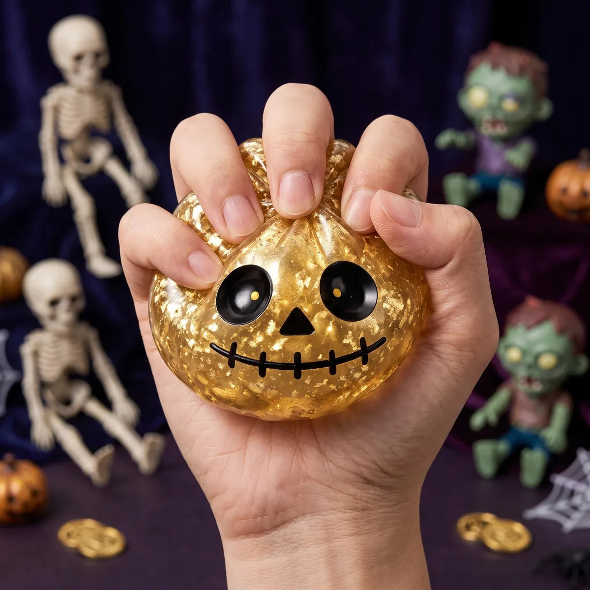 Golden Zombie Halloween Dumpling Squishy — squishy dumpling toy